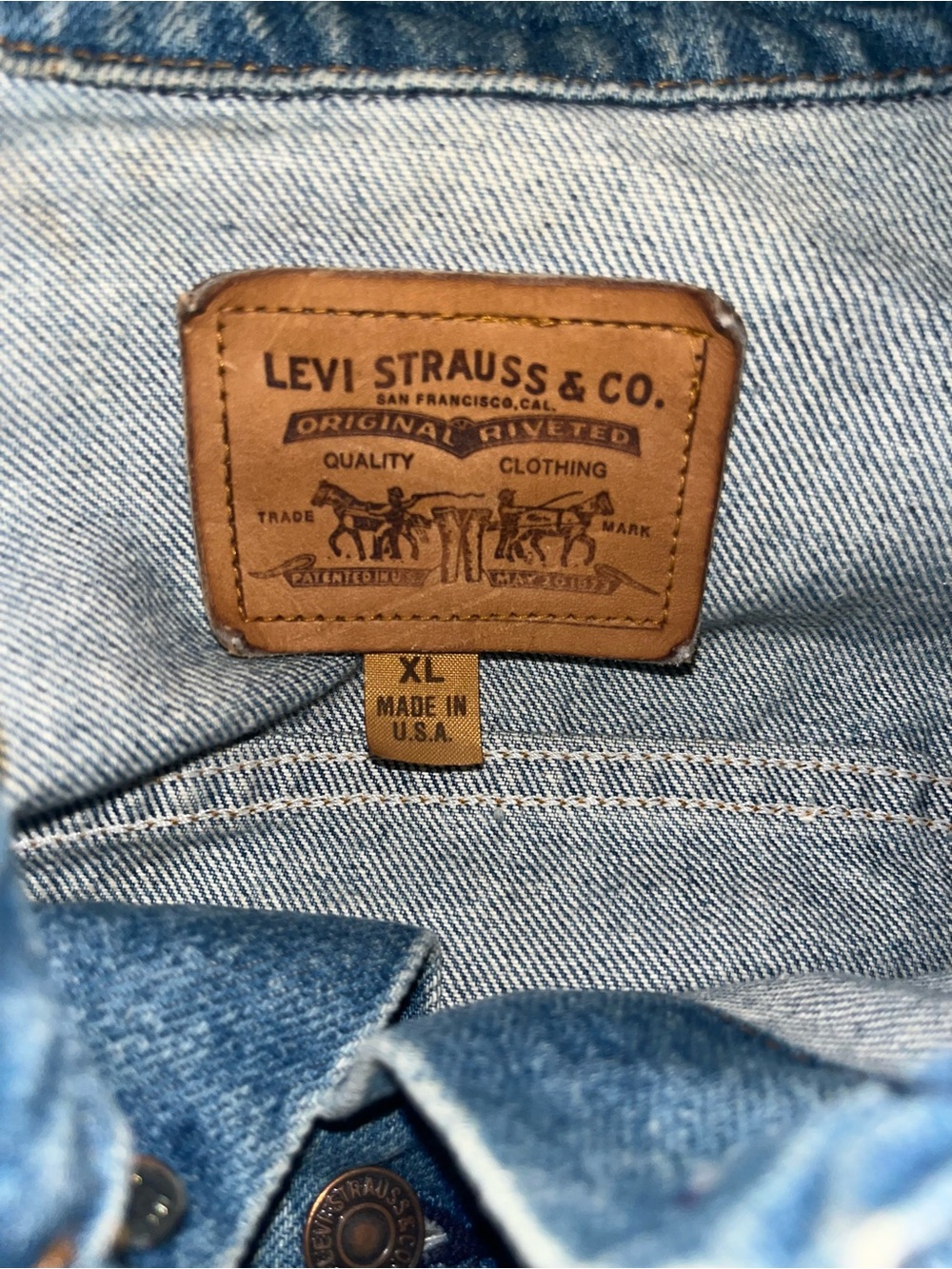 Vintage 70s Levi's Type 3 Blue Denim Trucker Jacket USA Made Mens Size XL - Picture 6 of 7